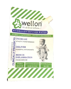Wellon Hydrogen Infused Water Pouch Drink with Negative Orp 1L